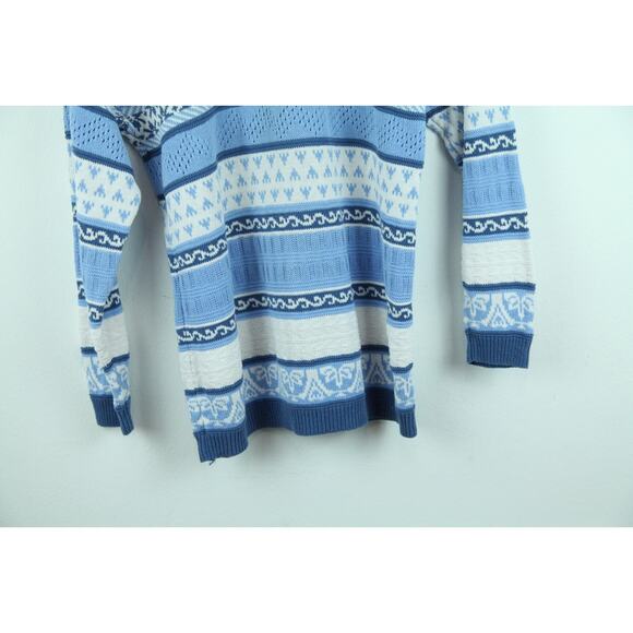 Vintage Small Sweater Stripe Preppy Cotton Blend Nautical Fisherman Country Club - Picture 4 of 7